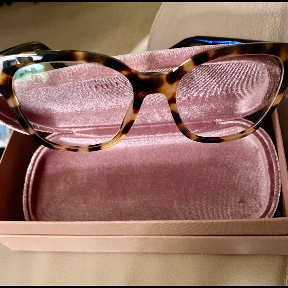 ✨MIU MIU Glasses Like New Brown With Gold Stones✨